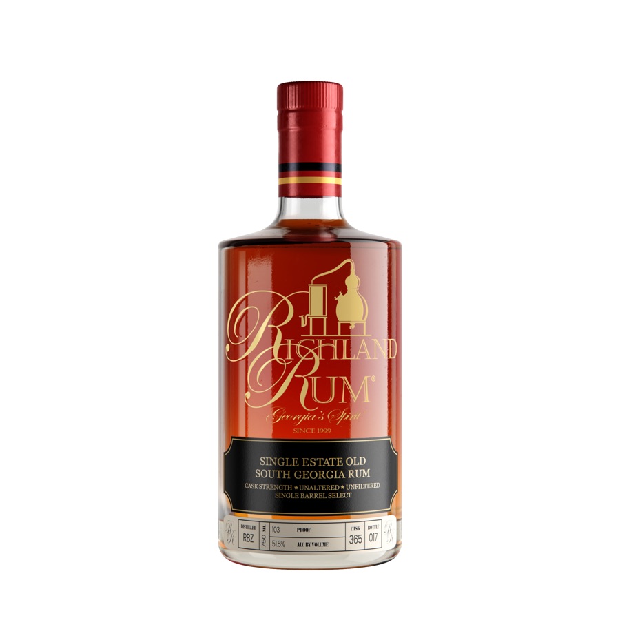 Richland Rum Single Estate Old South Georgia Rum - Cask Strength, Unaltered, Unfiltered, Single Barrel Select