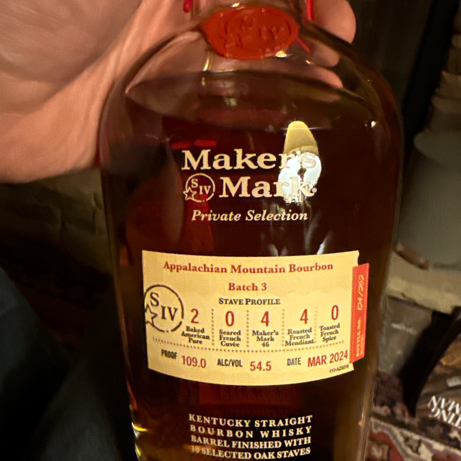 Maker's Mark Private Selection Appalachian Mountain Bourbon Batch 3