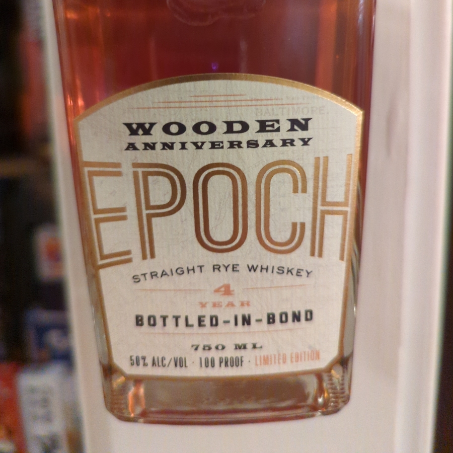 Baltimore Spirits Company Epoch Bottled-in-Bond Wooden Anniversary