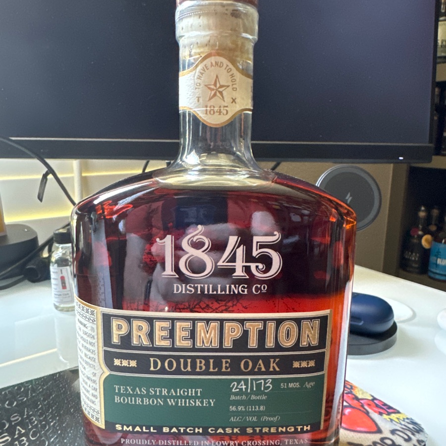 1845 Distilling Preemption Double Oak Bottle 24/173