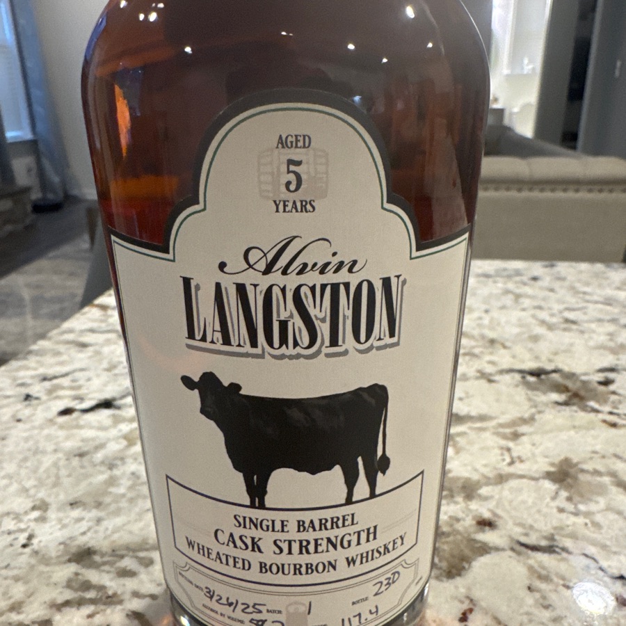 Alvin Langston Single Barrel Cask Strength Wheated Bourbon "O'Darbys Liqour Barn"