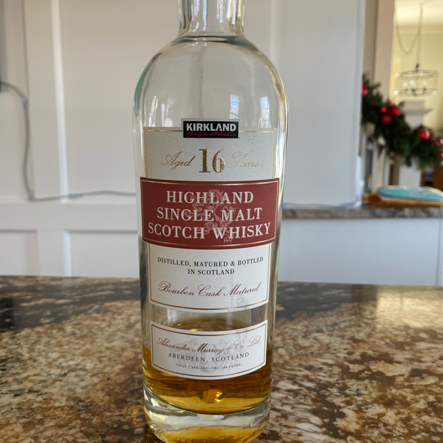 Kirkland 16 Year Highland Single Malt Scotch Bourbon Cask Matured