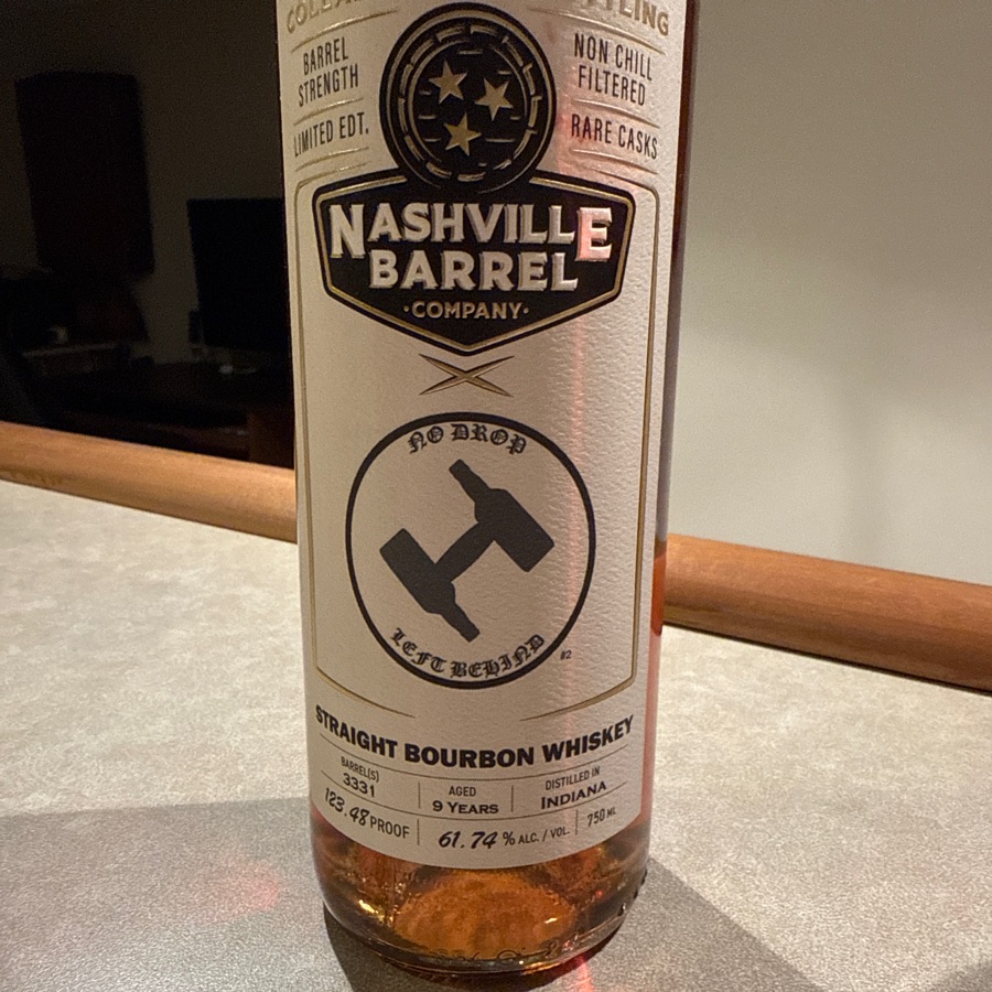 Nashville Barrel Co. Straight Bourbon Whiskey Single Barrel Left Behind