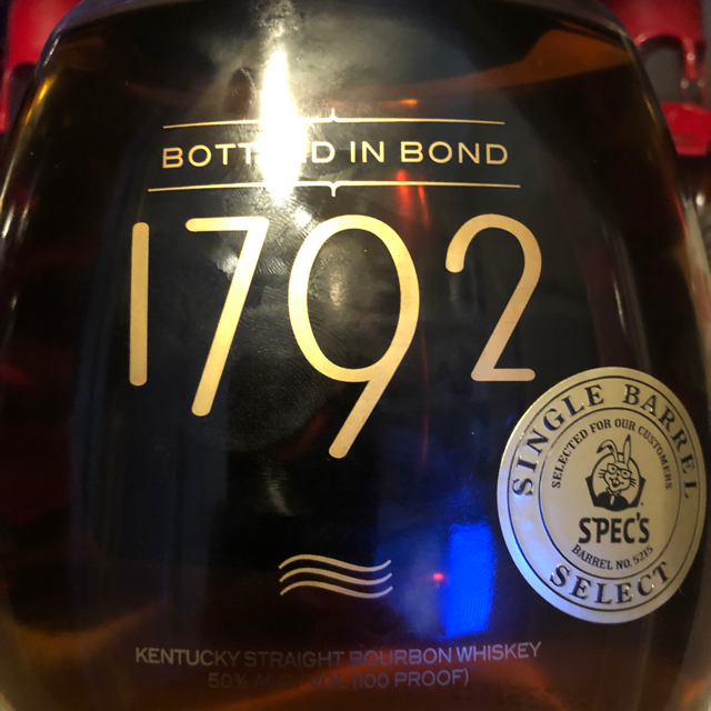 1792 Bottled in Bond Single Barrel Select Spec's