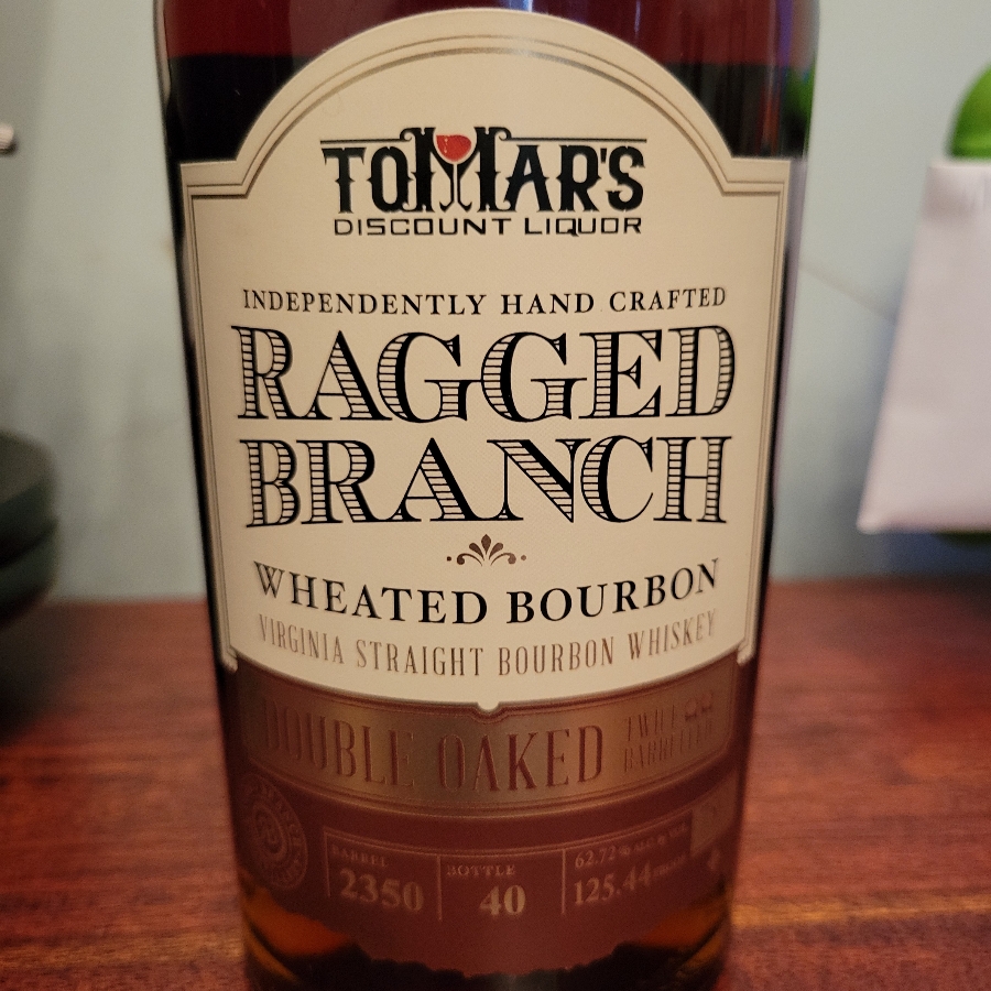 Ragged Branch Wheated Bourbon Double Oaked single barrel Tomar's "Double Barrel"