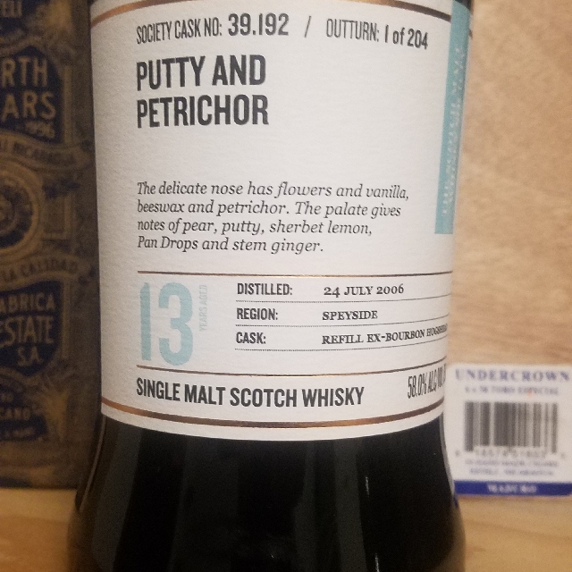 SMWS 39.192 PUTTY AND PETRICHOR