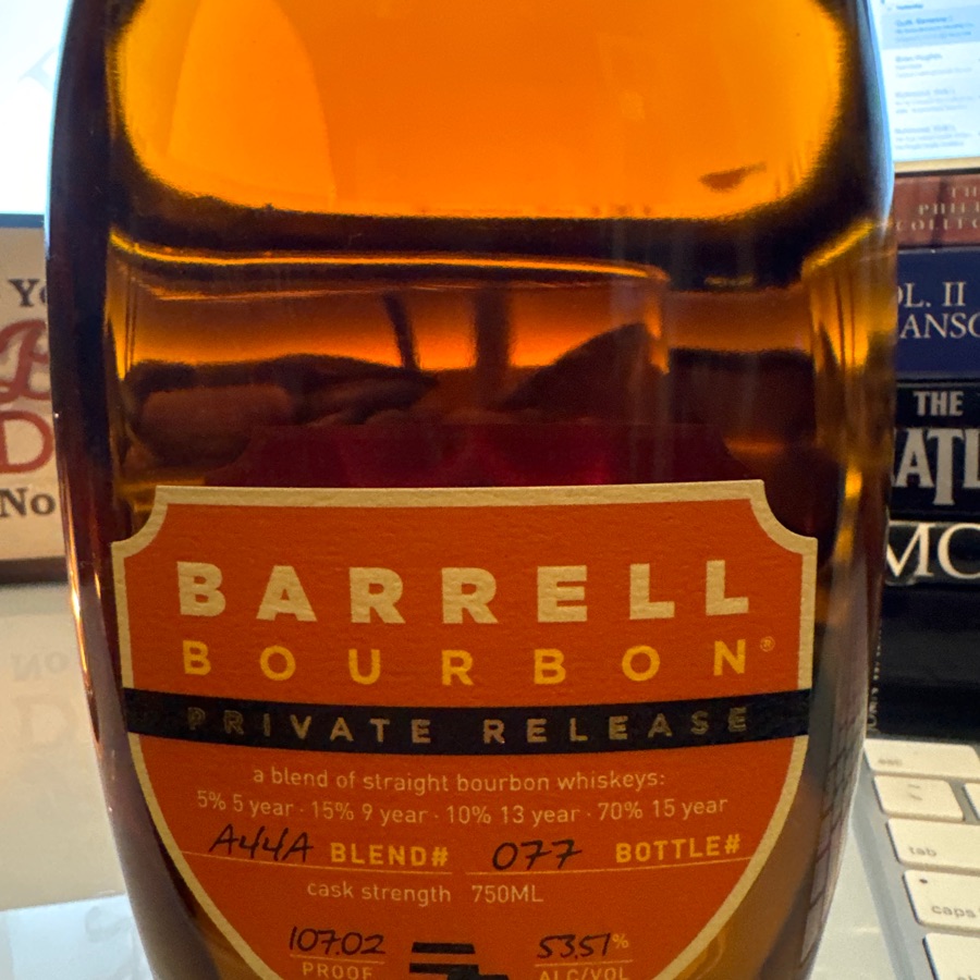 Barrel Bourbon Private Release Blend A44A - Bottle 077 - Lincoln Road Pick