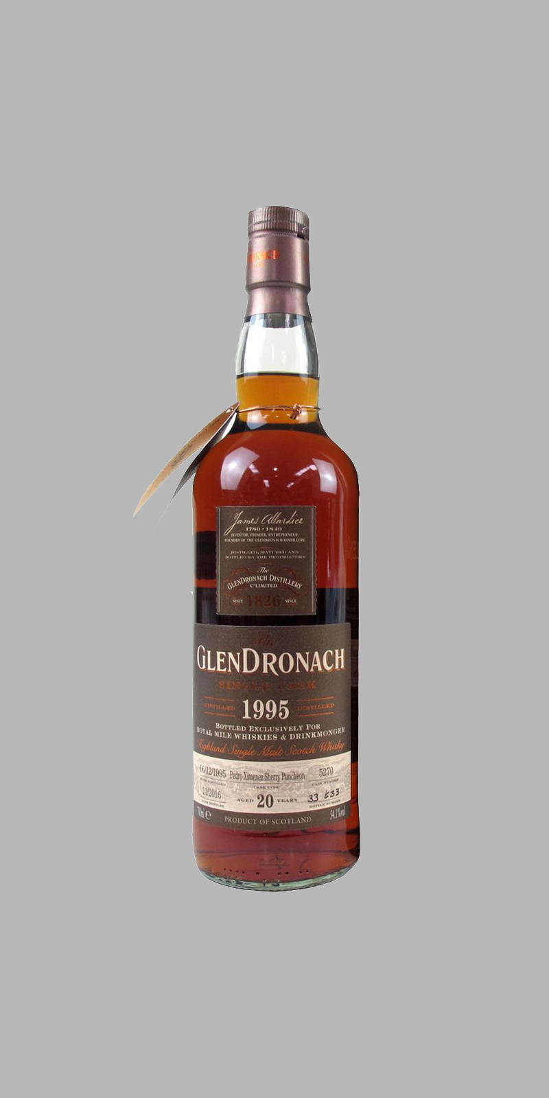 Glendronach 1995 20 Year Pedro Ximenez Cask #5270