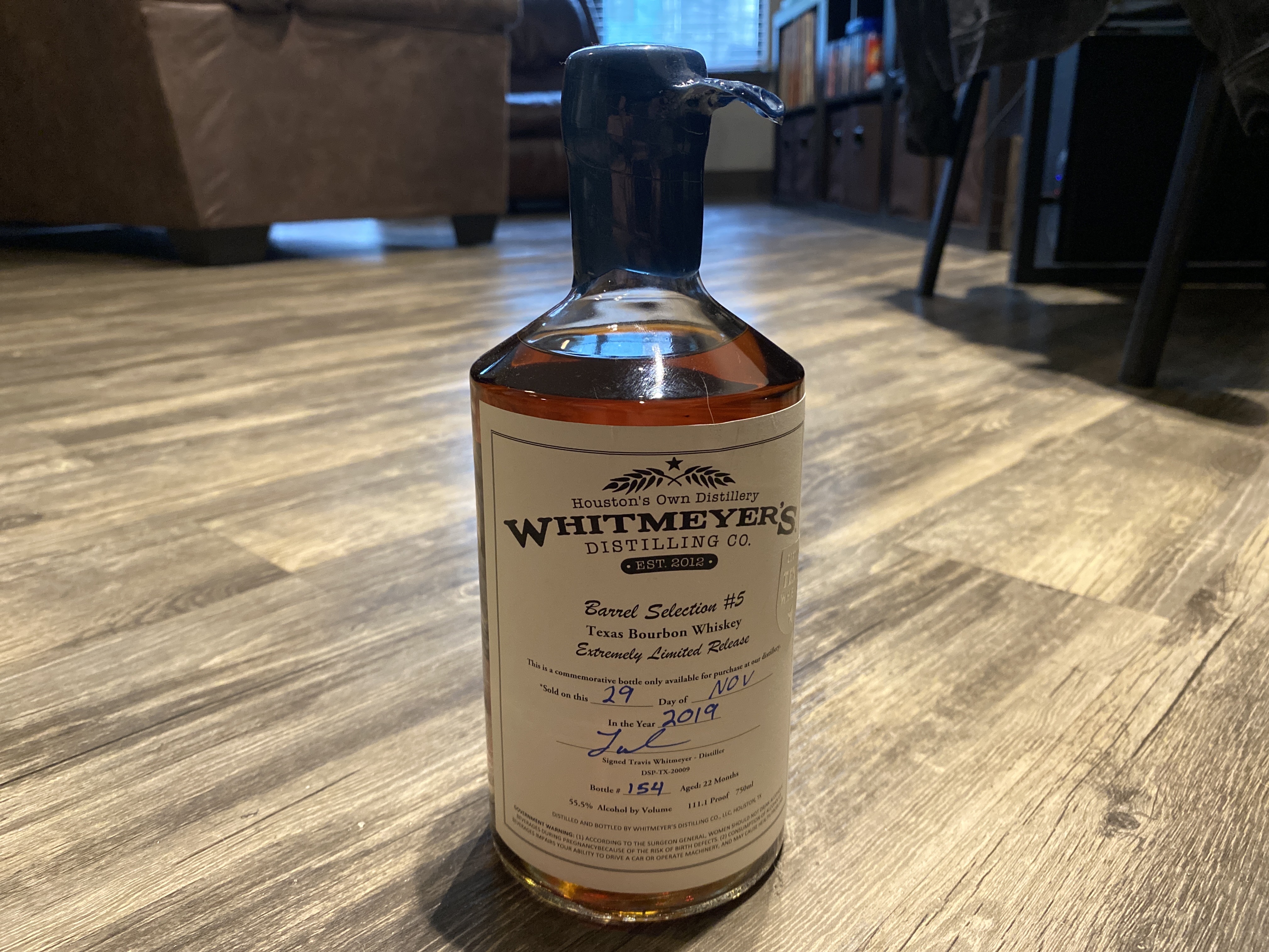 Whitmeyer's Barrel Selection #5 Texas Bourbon Whiskey