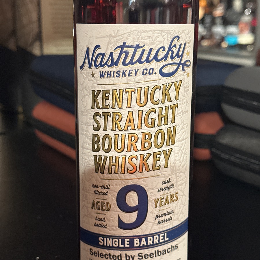 Nashtucky Cask Strength Kentucky Straight Bourbon Whiskey Aged 9 Years Single Barrel Selected by Seelbachs (barrel #20010)