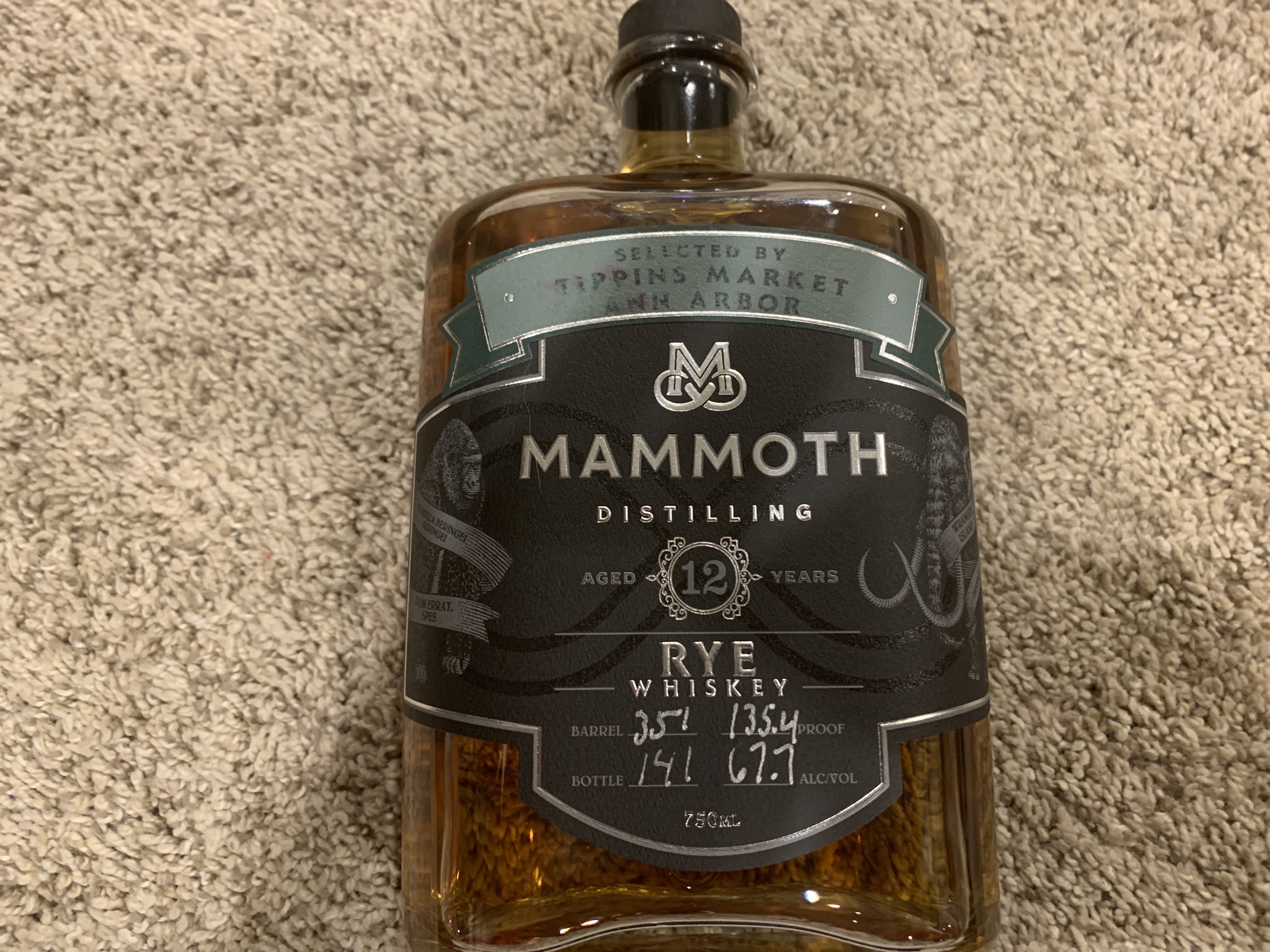 Mammoth 12 Year Single Barrel Rye (Tippins Market - Ann Arbor) The Muse