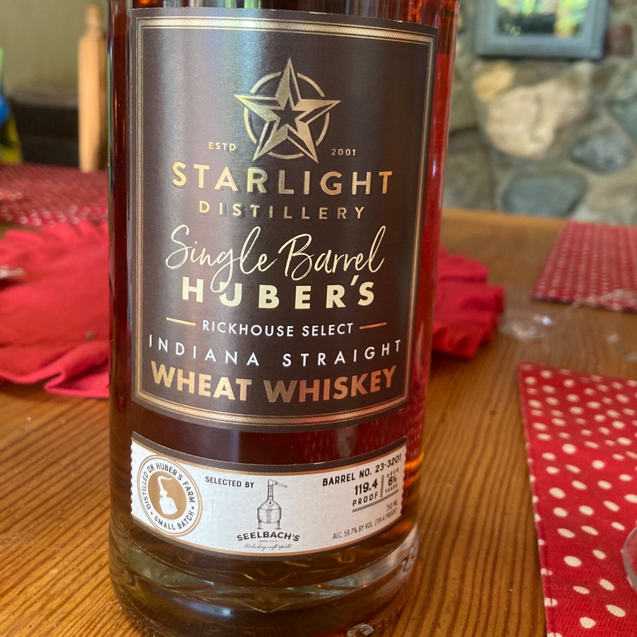 Single Barrel Huber's Rickhouse Select Indiana Straight Wheat Whiskey