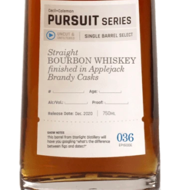 Pursuit Series, Episode 36: Straight Bourbon Finished in Apple Jack Brandy Casks