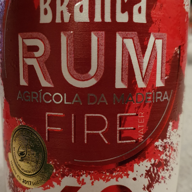 Branca rum agricola da madeira fire