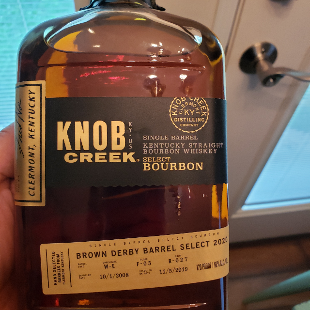 Knob Creek Single Barrel Select Bourbon W-E F-05 R-027 (Brown Derby Barrel Select 2020)