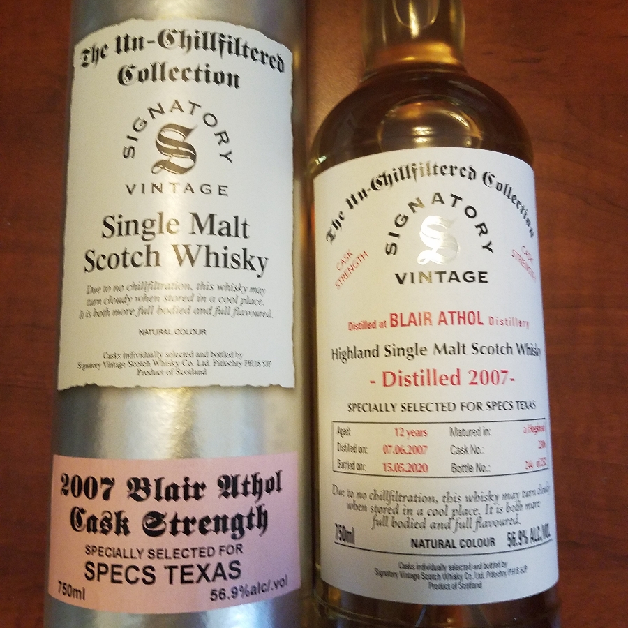 Signatory Vintage Unchillfiltered Blair Athol 2007 12 Year Old