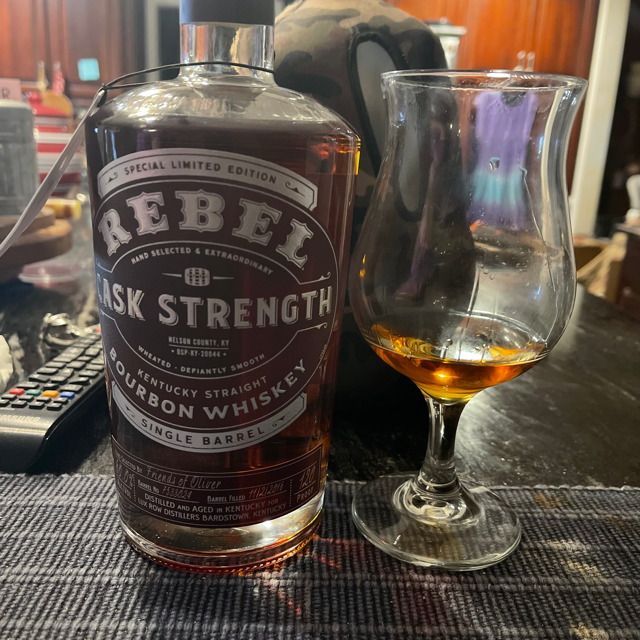 Rebel Single Barrel Cask Strength Bourbon (Moore St Oyster Rar & Olivers)