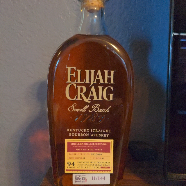 Elijah Craig Single Barrel The Well of OKC #5 10YR