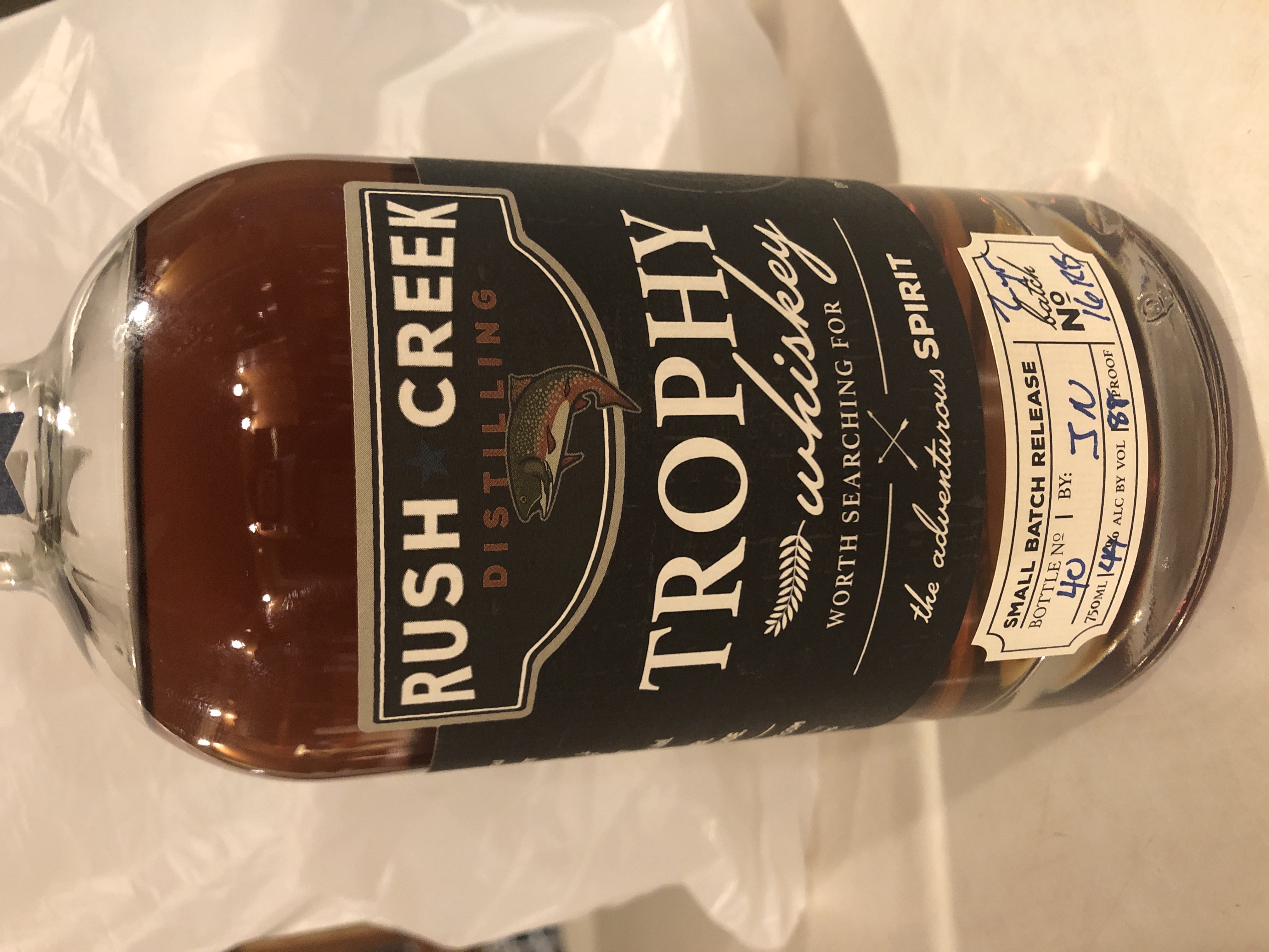 Rush Creek Distilling Trophy Whiskey Small Batch Release