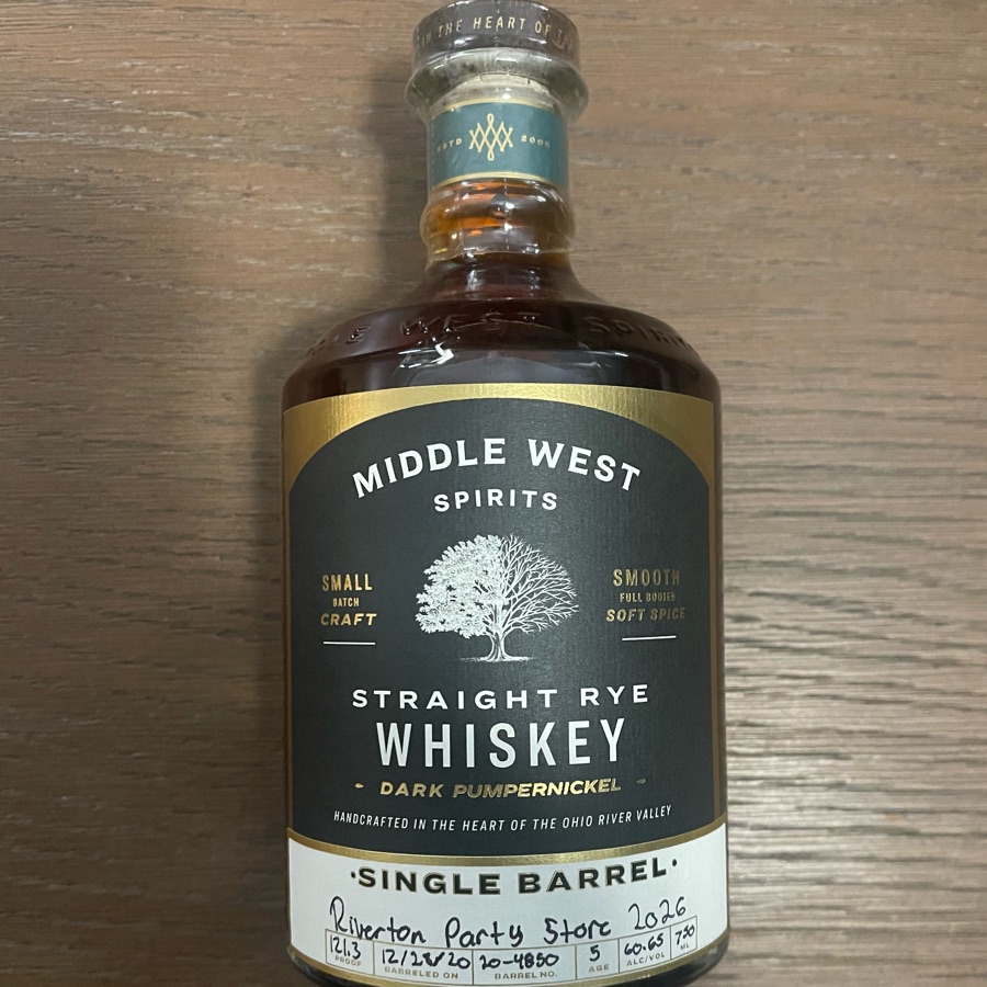 Middle West Spirits Straight Rye Whiskey - Single Barrel - Riverton Party Store