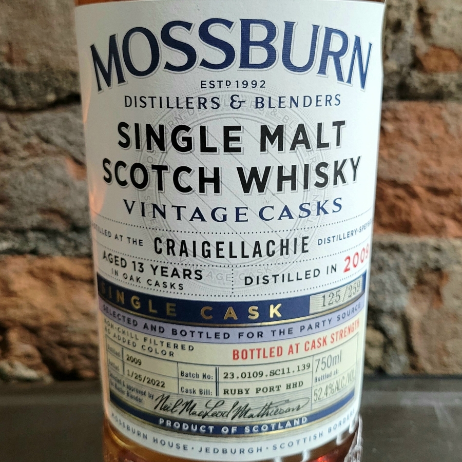 Mossburn Vintage Casks Craigellachie 13 Year Cask Strength