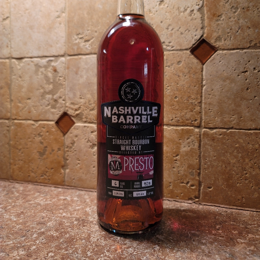 Nashville Barrel Single Barrel Straight Bourbon #928 (Mash & Journey Whiskey Club, "Presto" Barrel Pick)
