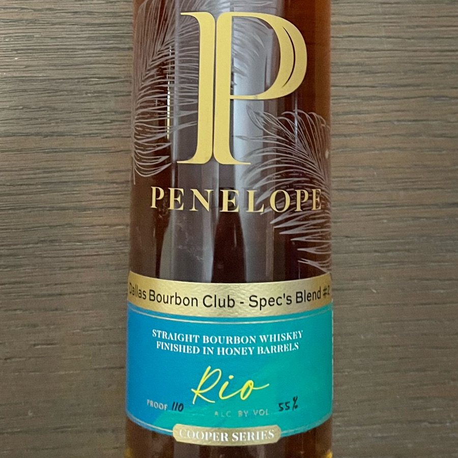 Penelope Rio Straight Bourbon Whiskey Finished In Honey Barrels - Dallas Bourbon Club - Specs Blend #2