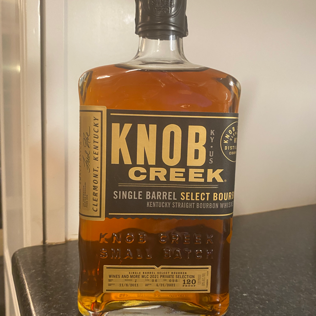 Knob Creek Single Barrel Select W-Z F-06 R-096 2021 (Wines! and More, Milford, Conn.)
