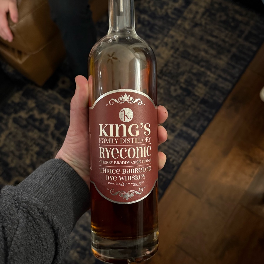 King's Family Distillery Ryeconic Cherry Brandy Cask Finished Thrice Barreled