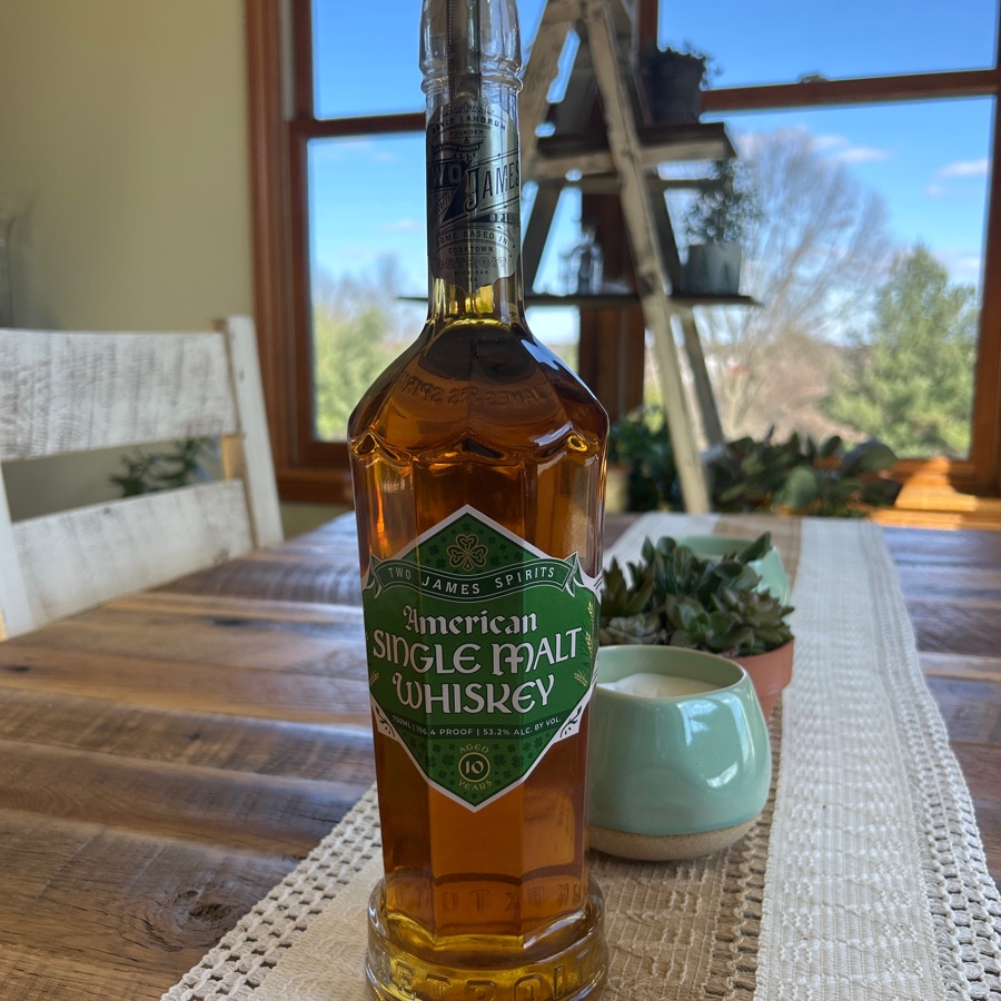 Two James 10-Year American Single Malt Whiskey