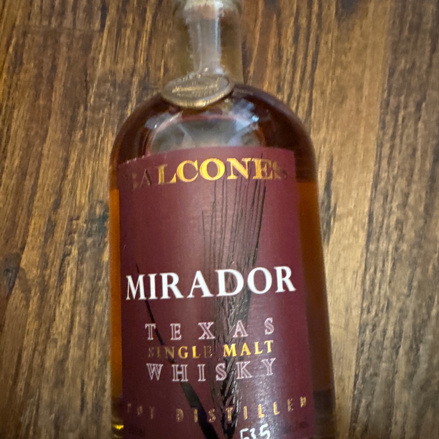 Balconss Mirador Texas Single Malt Whisky MIR21-1 - 1/13/21