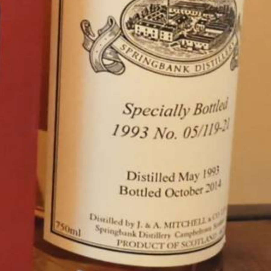 Springbank - Specially Bottled - 1993 #05/119-21 (May 1993 - October 2014)