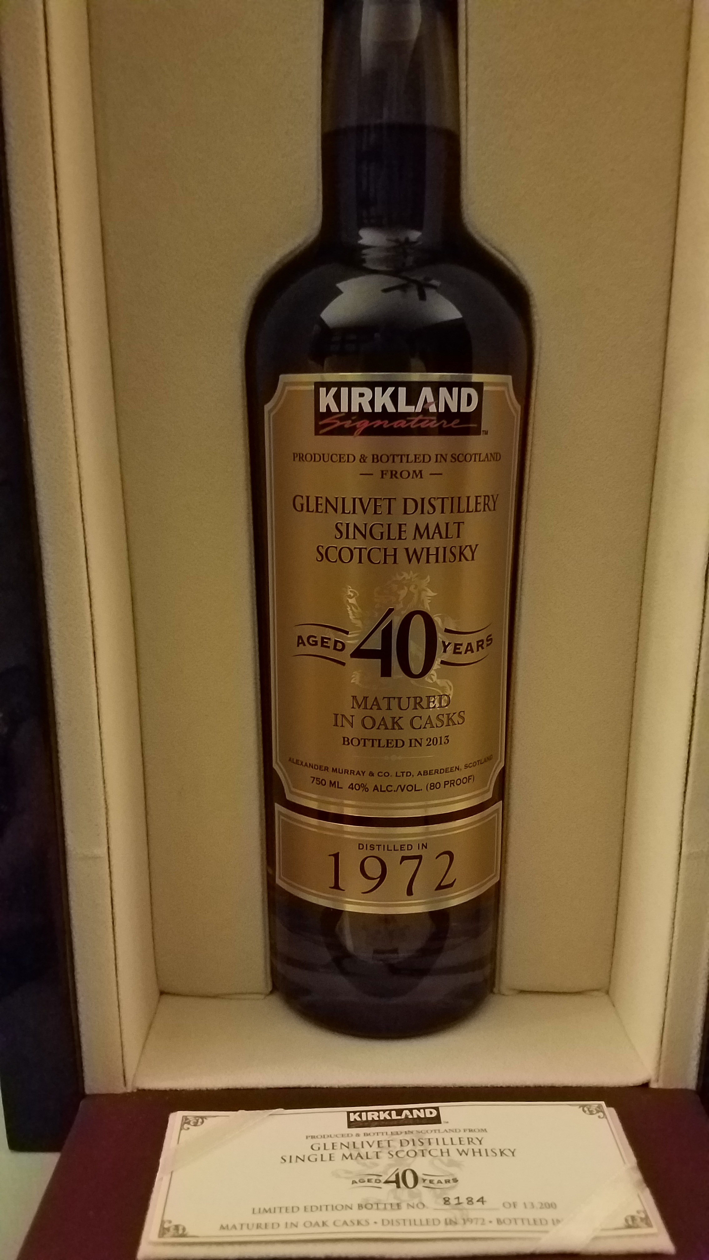 Glenlivet 1972 40 Year (Kirkland Signature)
