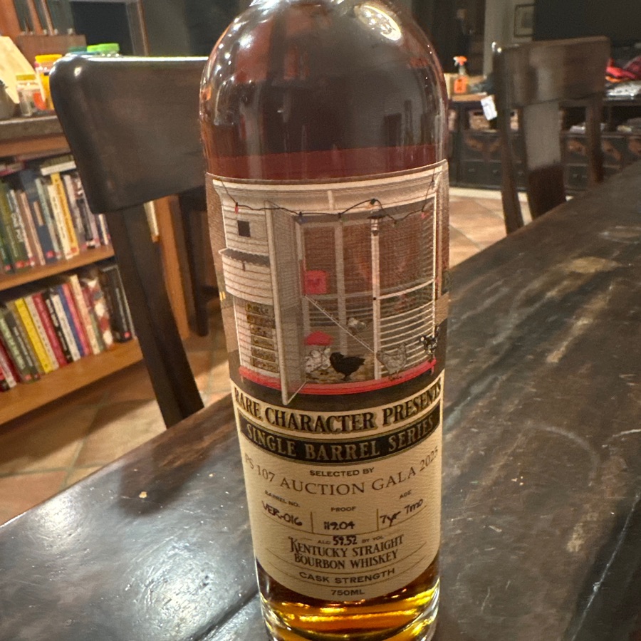 Rare Character Single Barrel Series Cask Strength Kentucky Straight Bourbon Whiskey Barrel VER-016 Selected by PS 107 Auction Gala 2025