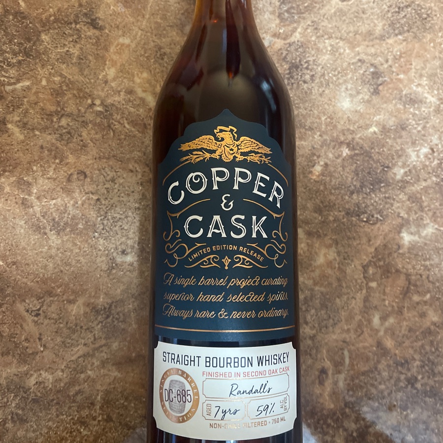 Copper & Cask Limited Edition Release Single Barrel Straight Bourbon Whiskey - Randall's