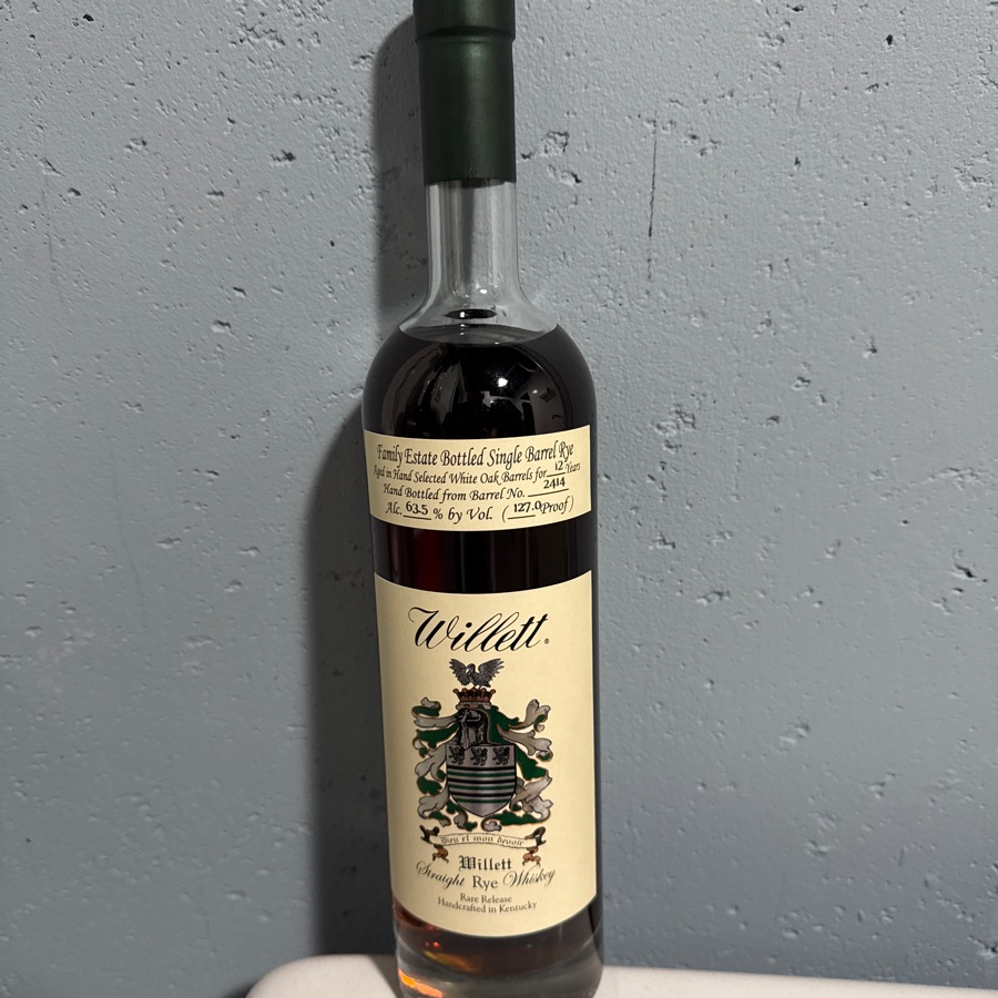 Willett Family Estate Bottled Single Barrel Rye Rare Release 12 year