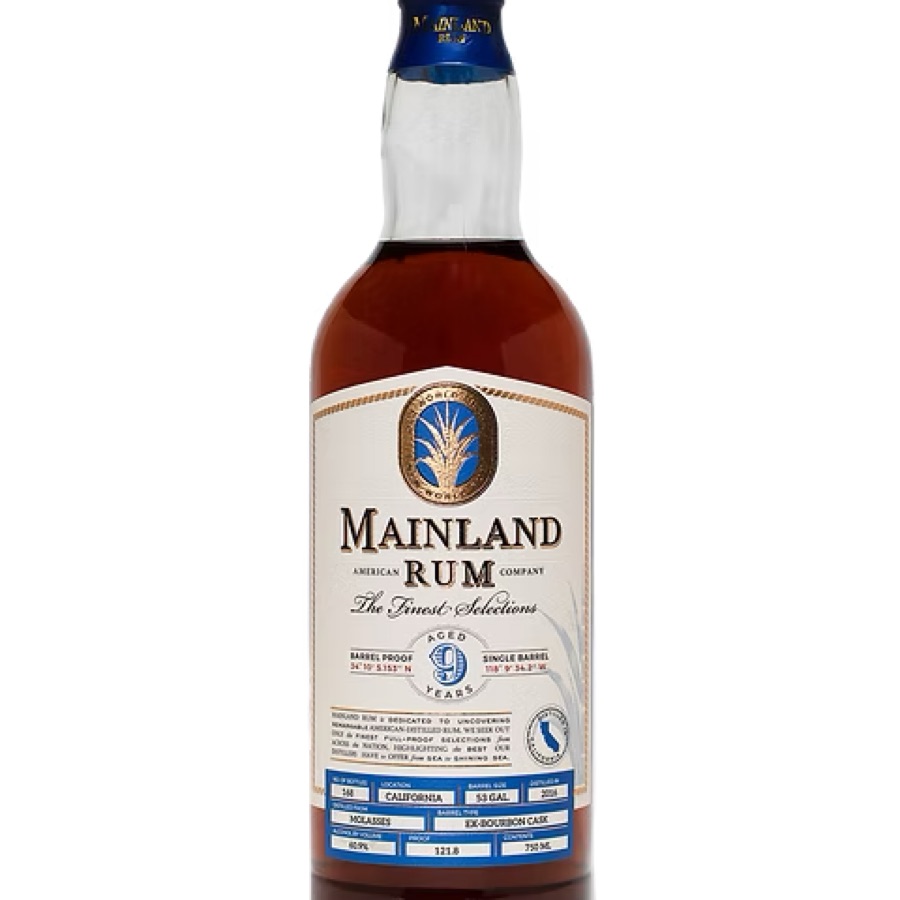 Mainland American Rum Company Aged 9 Years Single Barrel Location California