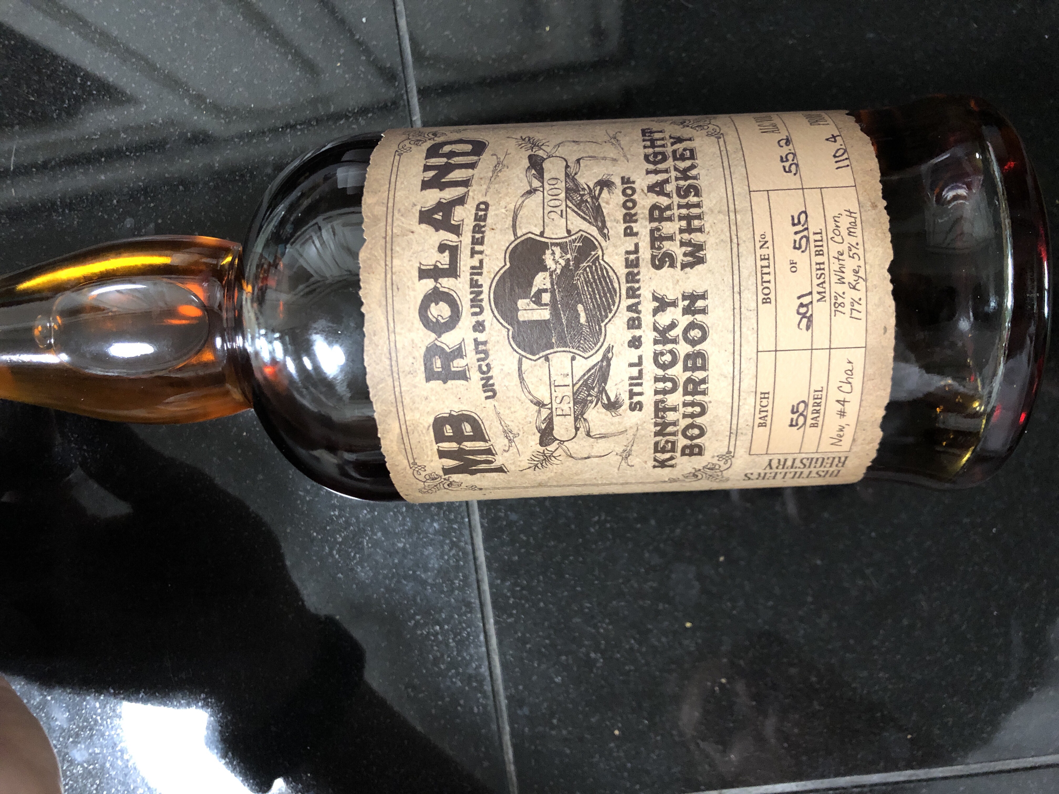 MB Roland Kentucky Straight Bourbon Whiskey (Batch 55)