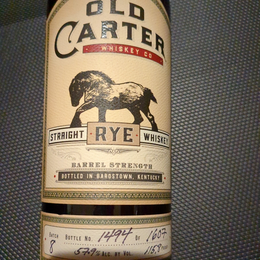 Old Carter Straight Rye Batch 8