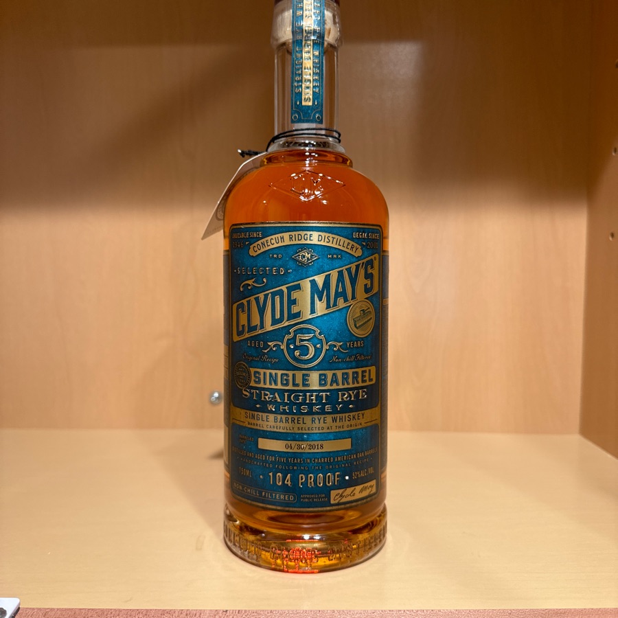 Clyde May's Single Barrel Straight Rye - Virginia ABC