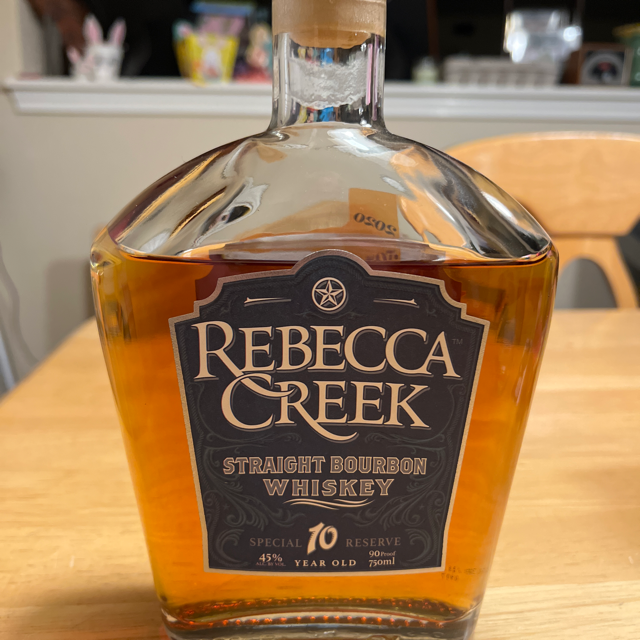 Rebecca Creek Straight Bourbon Whiskey Special 10 Year Old Reserve