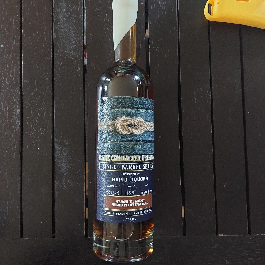 Rare Character Single Barrel Rye Finished In Amburana Casks (Rapid Liquors)