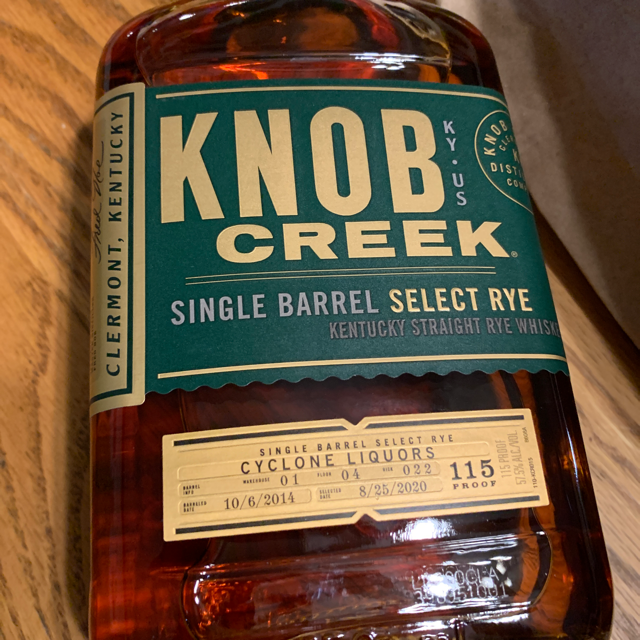 Knob Creek Single Barrel Select Rye (Cyclone Liquors)