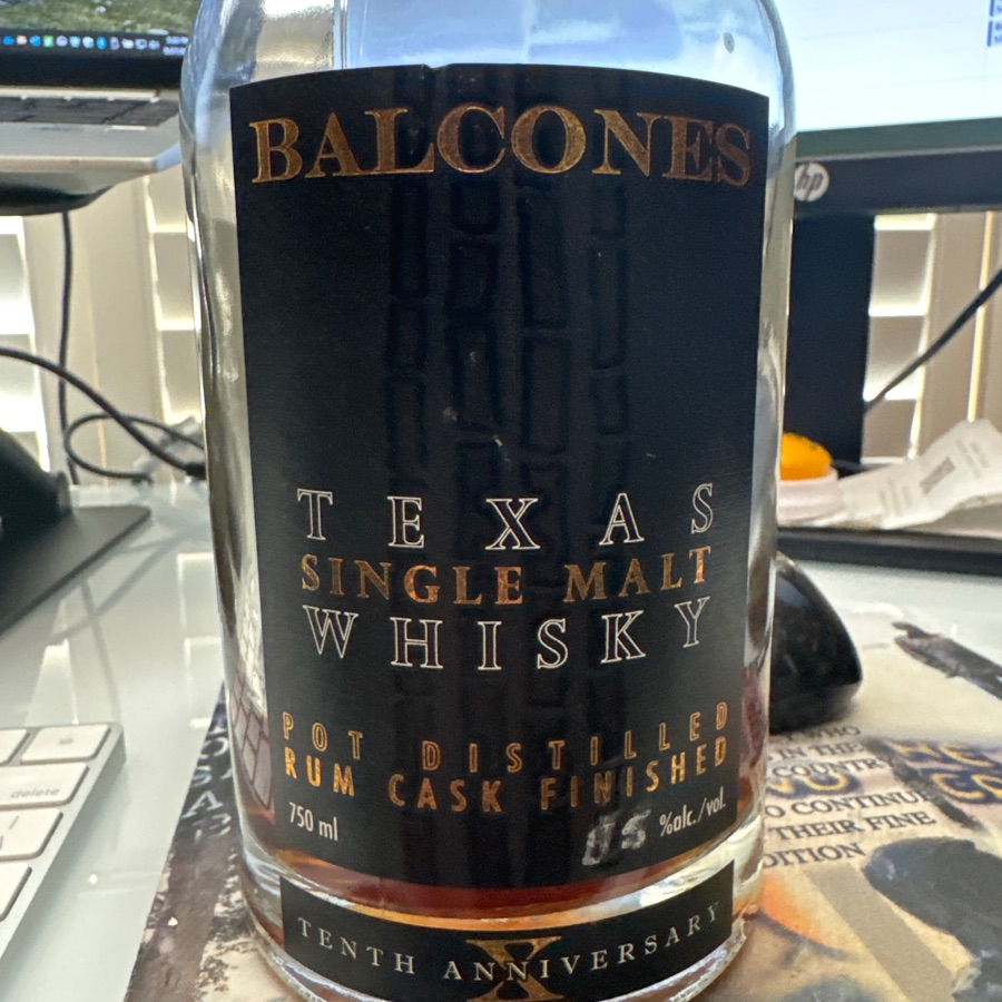 Balcones Xth Anniversary Texas Single Malt Rum Finished - SMR18-1 - 4/1/18