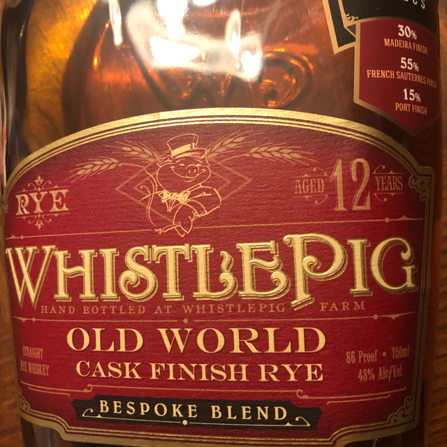 Whistlepig Old World Cask Finish Rye Bespoke Blend Madeira, French Sauternes, Port (Spec's)