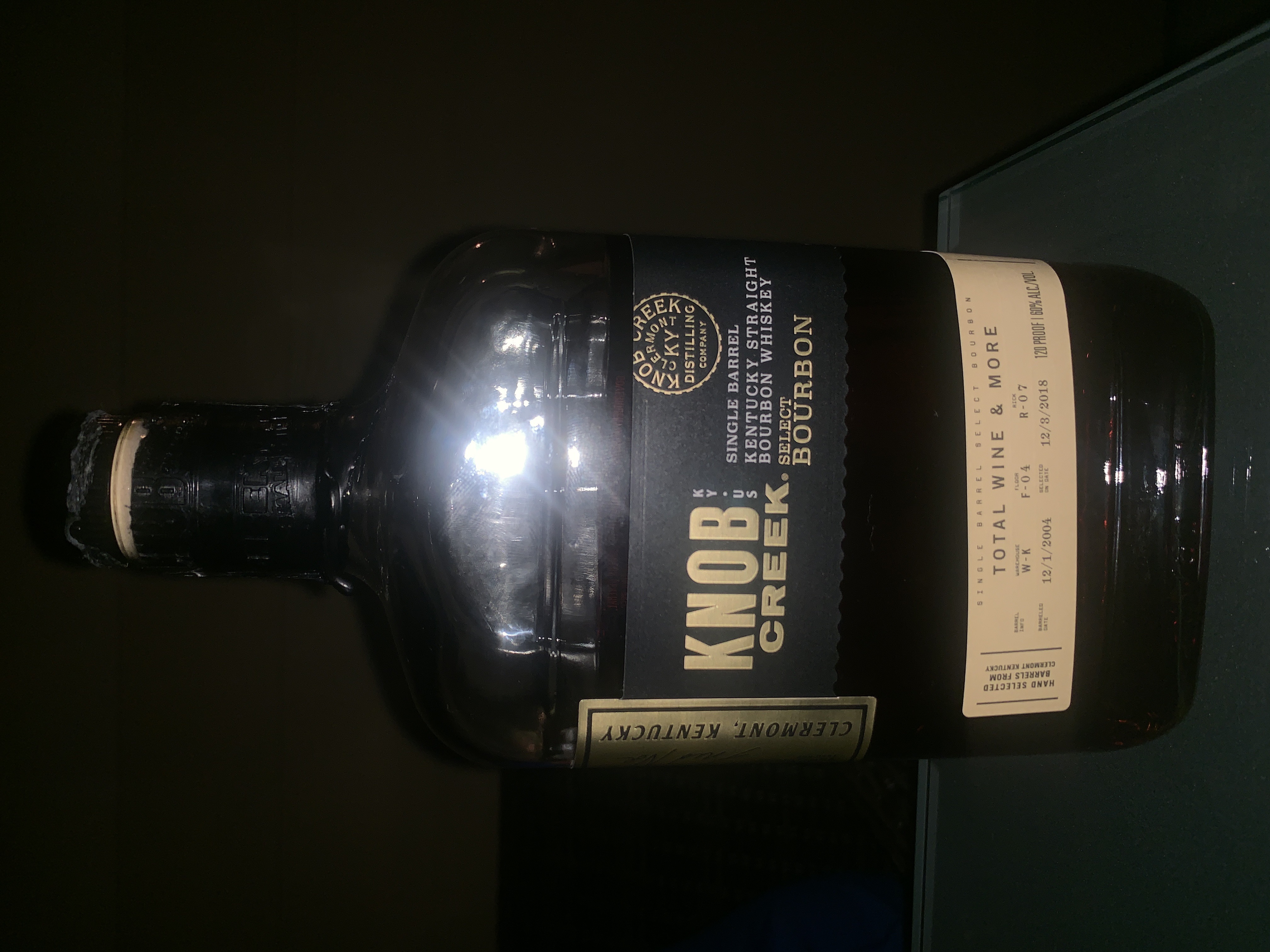 Knob Creek Single Barrel Select Bourbon W-K F-04 R-07 (Total Wine & More)