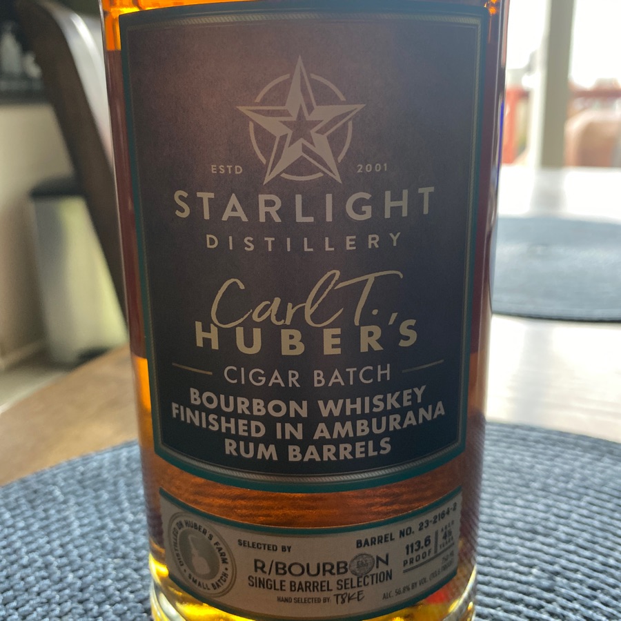 Starlight Carl T Huber's Cigar Batch Finished in Amburana Rum Barrels R/Bourbon pick