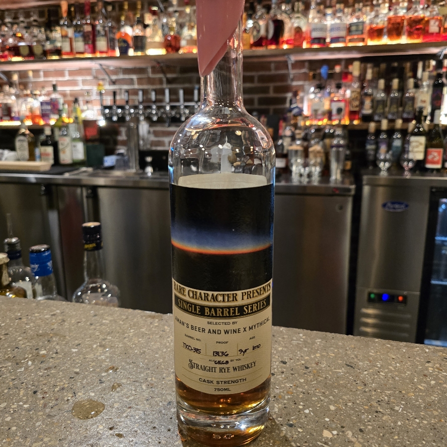 Rare Character Single Barrel Straight Rye (TKO-315 Aman's Beer and Wine, and Mythical)