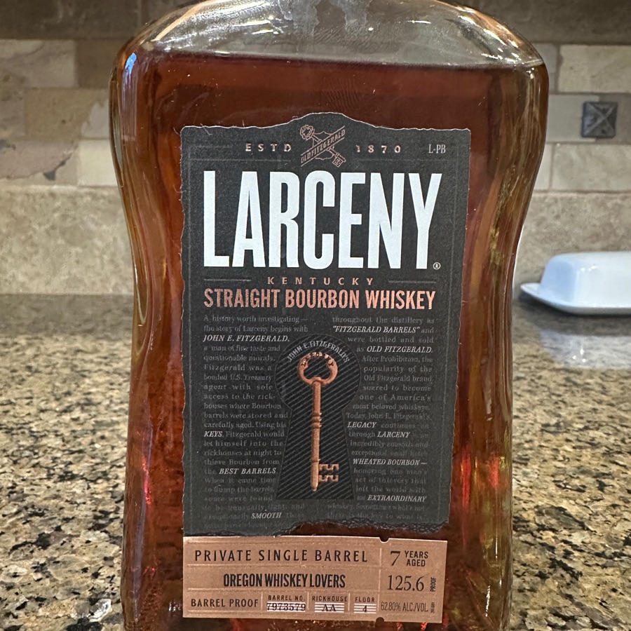 Larceny Single Barrel Oregon Whiskey Lovers