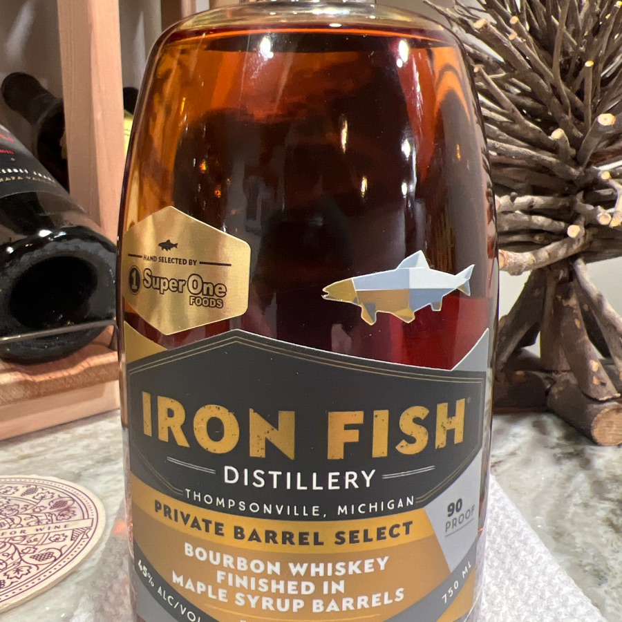 Iron Fish Private Barrel Select Bourbon Finished in Maple Syrup Barrels